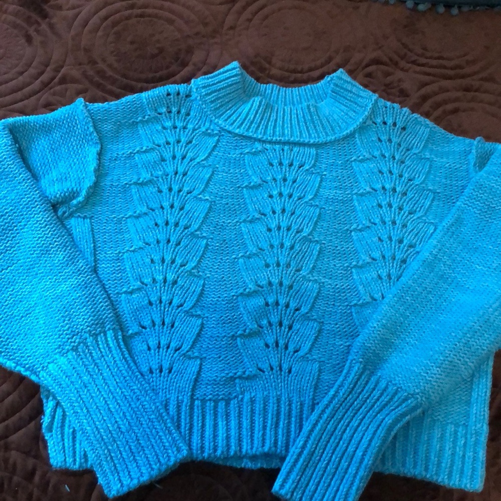 Free People Cropped Mock Neck Sweater XS